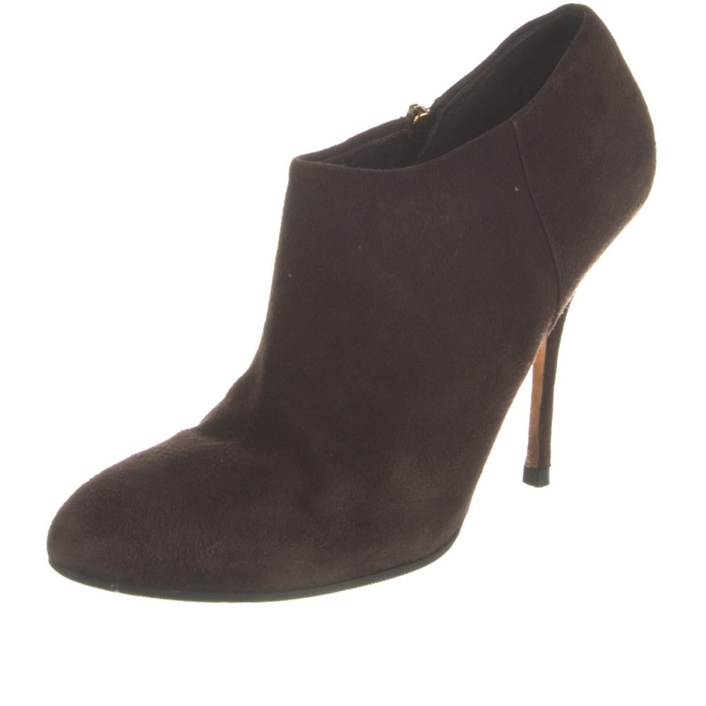 Gucci Brown Suede Boot Pumps - Very Good Condition- Includes Box & Duster Bag
